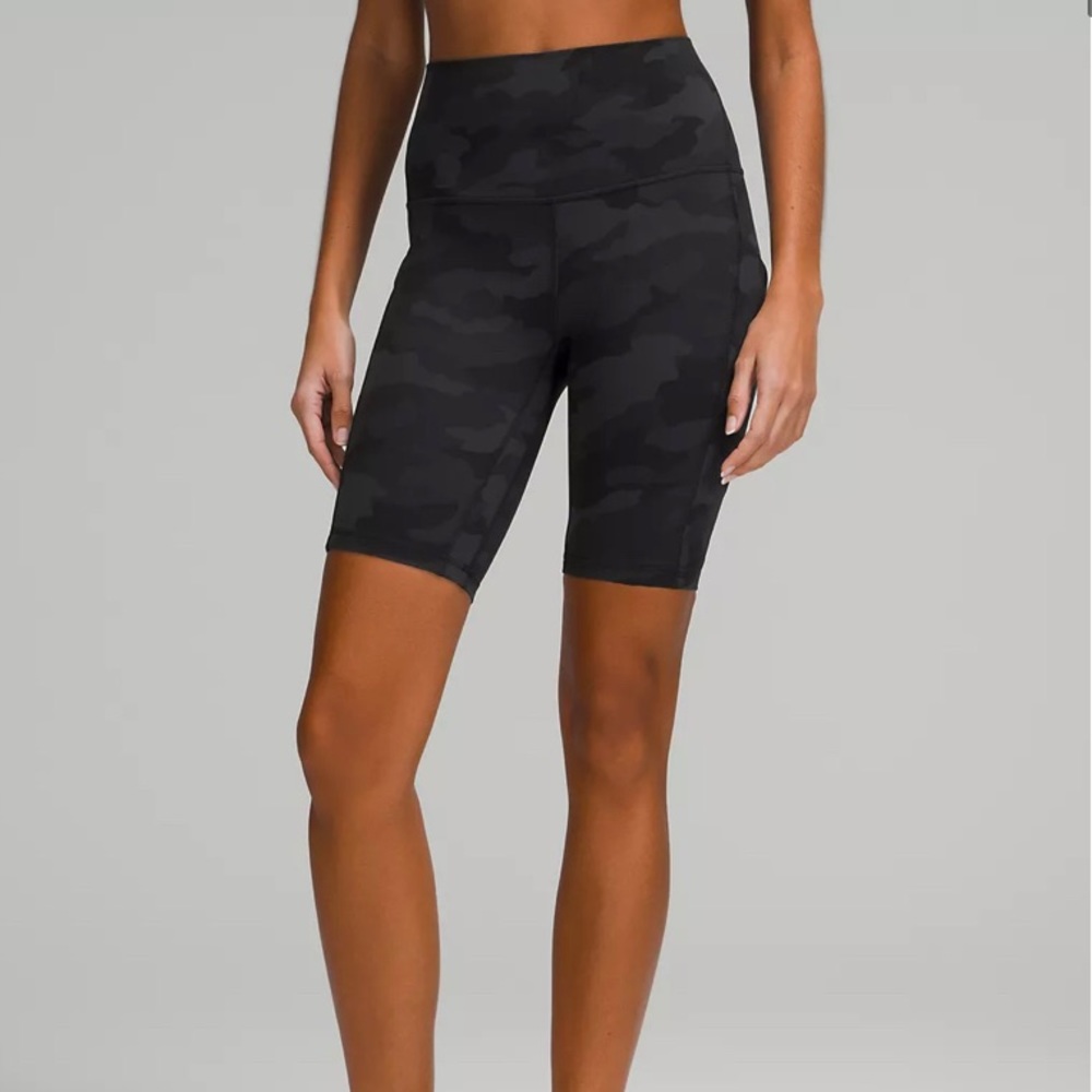 Lululemon Align High-Rise Biker Short in Heritage 365 Camo Deep Coal